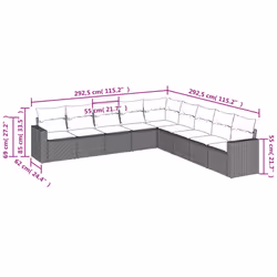 VidaXL 3251426 banc de jardin Rotin, Acier