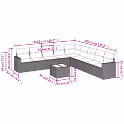 VidaXL 3251427 banc de jardin Rotin, Acier