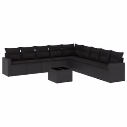VidaXL 3251432, Noir, Rotin, Verre trempé, 110 kg, Adultes et enfants, 550 mm, 550 mm