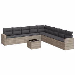 VidaXL 3251439, Gris foncé, Rotin, Verre trempé, 110 kg, Adultes et enfants, 550 mm, 550 mm