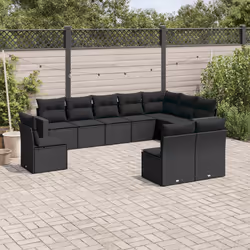 VidaXL 3251442 banc de jardin Rotin, Acier