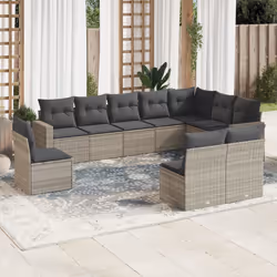 VidaXL 3251449 banc de jardin Rotin, Acier