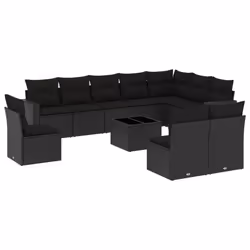 VidaXL 3251452, Noir, Rotin, Verre trempé, 110 kg, Adultes et enfants, 550 mm, 550 mm