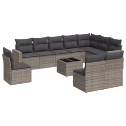 VidaXL 3251457, Gris foncé, Rotin, Verre trempé, 110 kg, Adultes et enfants, 550 mm, 550 mm