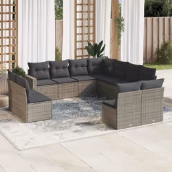 VidaXL 3251467 banc de jardin Rotin, Acier