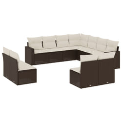 VidaXL 3251470 banc de jardin Rotin, Acier