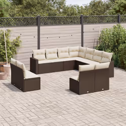 VidaXL 3251470 banc de jardin Rotin, Acier