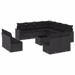 VidaXL 3251472, Noir, Rotin, Verre trempé, 110 kg, Adultes et enfants, 550 mm, 550 mm