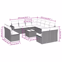 VidaXL 3251472 banc de jardin Rotin, Verre trempé