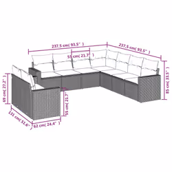 VidaXL 3251490 banc de jardin Rotin, Acier