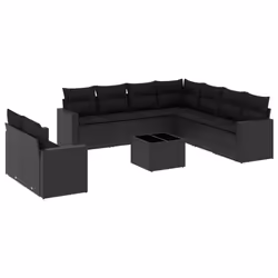 VidaXL 3251492, Noir, Rotin, Verre trempé, 110 kg, Adultes et enfants, 550 mm, 550 mm