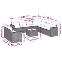VidaXL 3251496 banc de jardin Rotin, Verre trempé