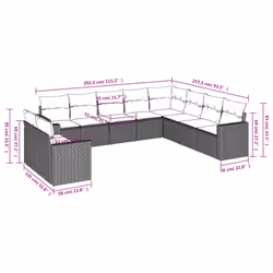 VidaXL 3251502 banc de jardin Rotin, Acier