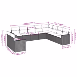VidaXL 3251506 banc de jardin Rotin, Acier