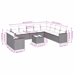 VidaXL 3251510 banc de jardin Rotin, Acier