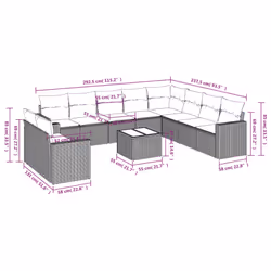 VidaXL 3251516 banc de jardin Rotin, Verre trempé