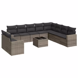 VidaXL 3251517, Gris foncé, Rotin, Verre trempé, 110 kg, Adultes et enfants, 550 mm, 550 mm