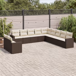 VidaXL 3251530 banc de jardin Rotin, Acier