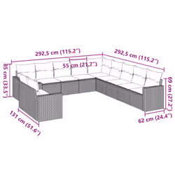 VidaXL 3251530 banc de jardin Rotin, Acier