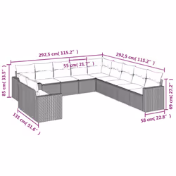 VidaXL 3251535 banc de jardin Rotin, Verre trempé