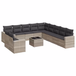 VidaXL 3251539, Gris foncé, Rotin, Verre trempé, 110 kg, Adultes et enfants, 550 mm, 550 mm