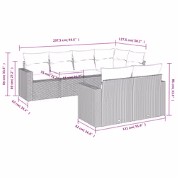 VidaXL 3251542 banc de jardin Rotin, Acier