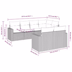 VidaXL 3251547 banc de jardin Rotin, Acier
