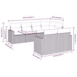 VidaXL 3251550 banc de jardin Rotin, Acier