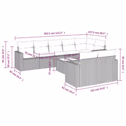 VidaXL 3251560 banc de jardin Rotin, Acier
