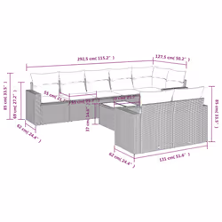 VidaXL 3251570 banc de jardin Rotin, Verre trempé