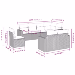 VidaXL 3251572 banc de jardin Rotin, Acier