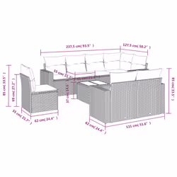 VidaXL 3251577 banc de jardin Rotin, Acier