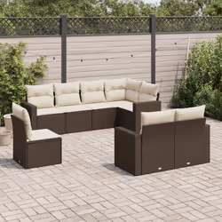 VidaXL 3251580 banc de jardin Rotin, Acier