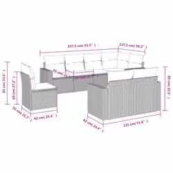 VidaXL 3251586 banc de jardin Rotin, Verre trempé