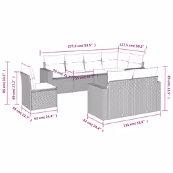 VidaXL 3251590 banc de jardin Rotin, Verre trempé