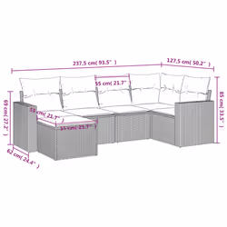 VidaXL 3251605 banc de jardin Rotin, Verre trempé