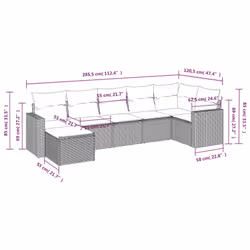 VidaXL 3251617 banc de jardin Rotin, Acier
