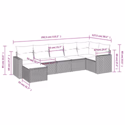 VidaXL 3251620 banc de jardin Rotin, Acier