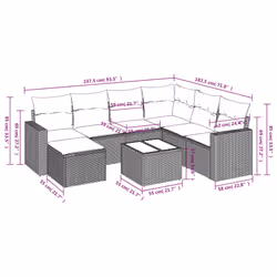 VidaXL 3251647 banc de jardin Rotin, Verre trempé