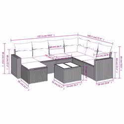 VidaXL 3251649 banc de jardin Rotin, Verre trempé