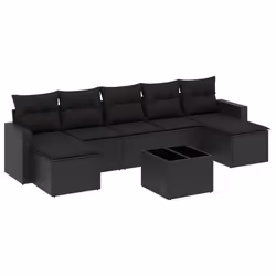 VidaXL 3251682, Noir, Rotin, Verre trempé, 110 kg, Adultes et enfants, 550 mm, 550 mm