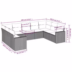 VidaXL 3251735 banc de jardin Rotin, Acier