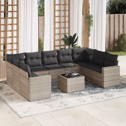 VidaXL 3251739 banc de jardin Rotin, Acier