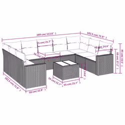 VidaXL 3251739 banc de jardin Rotin, Acier