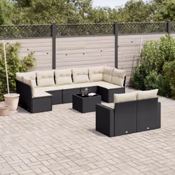 VidaXL 3251753 banc de jardin Rotin, Acier