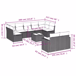 VidaXL 3251753 banc de jardin Rotin, Acier