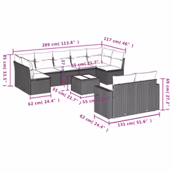 VidaXL 3251755 banc de jardin Rotin, Acier