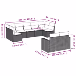 VidaXL 3251757 banc de jardin Rotin, Acier