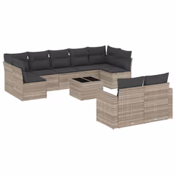 VidaXL 3251769, Gris foncé, Rotin, Verre trempé, 110 kg, Adultes et enfants, 550 mm, 550 mm