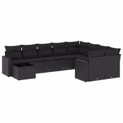 VidaXL 3251792, Noir, Rotin, Verre trempé, 110 kg, Adultes et enfants, 550 mm, 550 mm